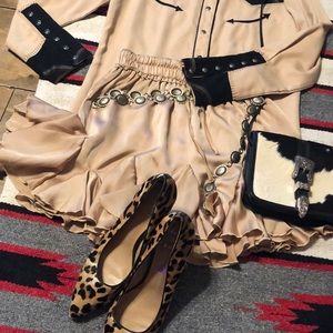 Champagne Silk mini skirt